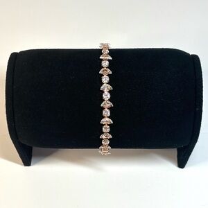 18k rose gold-plated half moon tennis bracelet